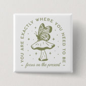 コテージ蝶のキノコ美学引用文 缶バッジ (正面)