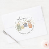 コテージ赤ちゃん服ウェルカムボーイシャワー ラウンドシール (封筒)