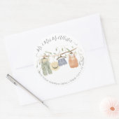 コテージ赤ちゃん服ウォーターカラーボーイシャワー ラウンドシール (封筒)