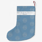 コテージ農家自然愛好家ブルー・エステティック スモールクリスマスストッキング (裏面)