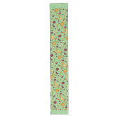 コテージ野菜の名前グリーンテーブルランナー ロングテーブルランナー (正面)