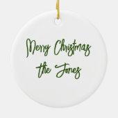 コテージ雪のクリスマスオーナメント セラミックオーナメント (裏面)