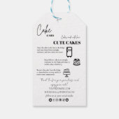 コテージ食品ラベルケーキカードラベル ギフトタグ (裏面)