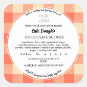 コテージ食品ラベルテンプレートシール スクエアシール (正面)