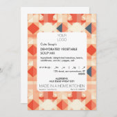 コテージ食品ラベルテンプレートシール 招待状 (正面/裏面)