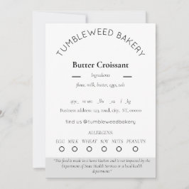 コテージ食品ラベルテンプレート 招待状