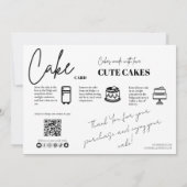 コテージ食品ラベルQRコード及びケーキカード 招待状 (裏面)