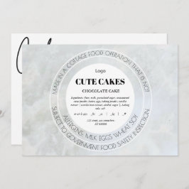 コテージ食品ラベルQRコード及びケーキカード 招待状