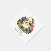 コテージ魅力的コアシープベビーシャワー スタンダードカクテルナプキン (角)