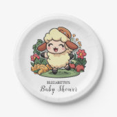 コテージ魅力的コアシープベビーシャワー ペーパープレート (正面)