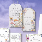 コテージ魅惑された妖精フローラベビーガールシャワー ギフトタグ