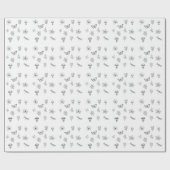 コテージ – キノコ、花、蝶のラッピング ラッピングペーパー (フラット)