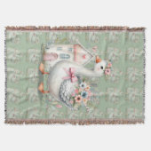 コテージ ゴース フローラル ハウス シーン スローブランケット (正面)