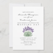 コテージ シック ラベンダー ウェディング 招待状 (正面)