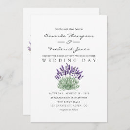 コテージ シック ラベンダー ウェディング 招待状