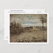 コテージ、フォアグラウンドの女性、ヴィンセント・ヴァン・ゴッホ ポストカード (正面/裏面)