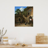 コテージ- Adriaen van Ostadeファインアートポスター ポスター (キッチン)