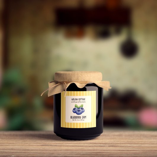 コテージBlueberry Jam製品ラベルシール スクエアシール