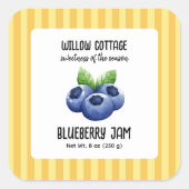 コテージBlueberry Jam製品ラベルシール スクエアシール (正面)