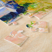 コテージby海の印象派のアートワーク ジグソーパズル (側面)