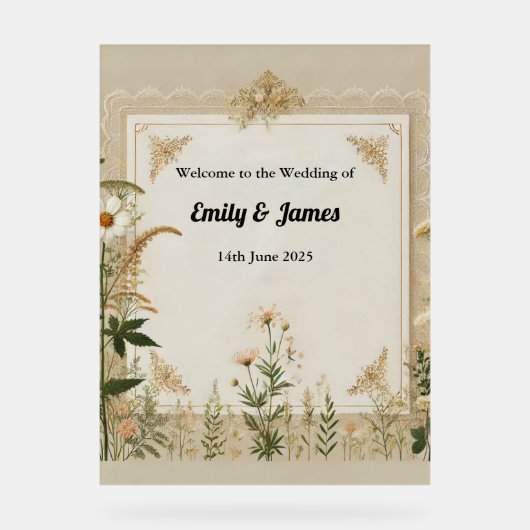 コテ素朴ガケ結婚ーレ徴候 アクリルサイン (正面)