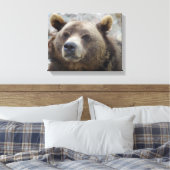 コディアクベアークローズアップ キャンバスプリント (インサイチュ (寝室))