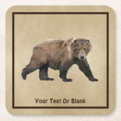 コディアクベアー スクエアペーパーコースター (正面)