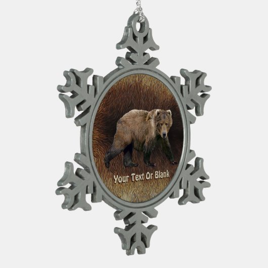 コディアクベアー スノーフレークピューターオーナメント (左)