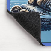 コディアックアイランドシーオッタアラスカ マウスパッド (コーナー)