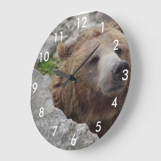 コディアックヒグマ ラージ壁時計 (傾斜)