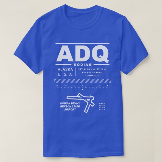 コディアックベニーベンソン州エアポートADQ Tシャツ (デザイン正面)