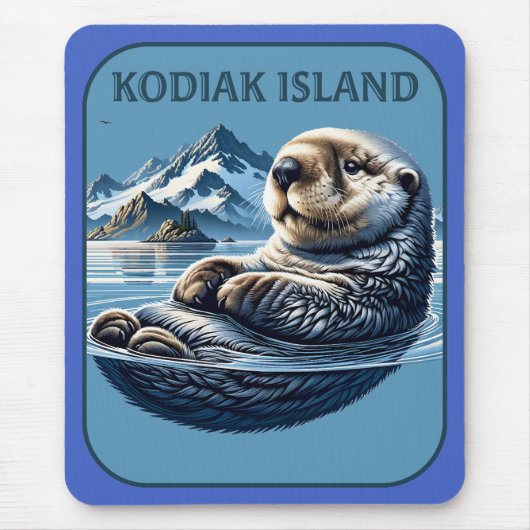 コディアック島 ラッコ アラスカ マウスパッド (正面)