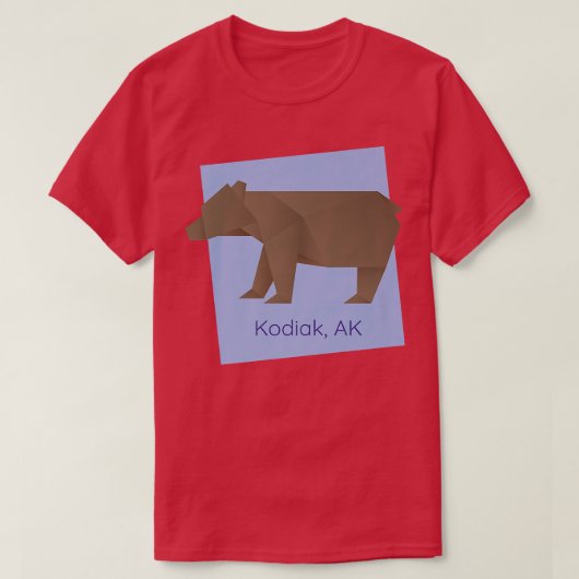 コディアックAKブラウン折り紙クマ抽象芸術幾何学的 Tシャツ (デザイン正面)
