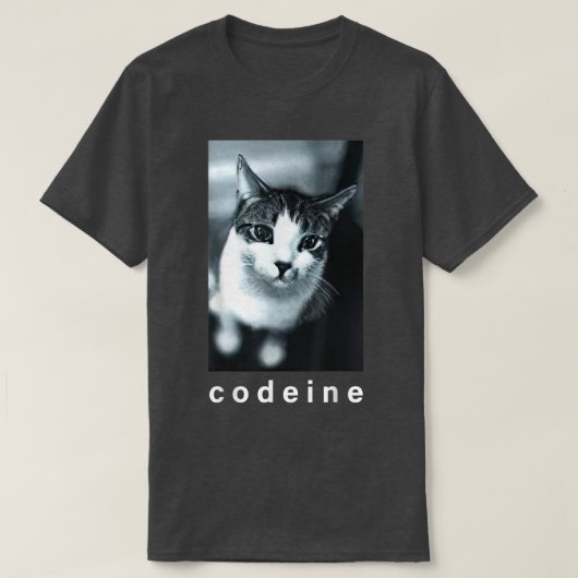 コデインおもしろい猫 Tシャツ (デザイン正面)