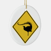 コトドリ科の交差、交通警告標識、オーストラリア セラミックオーナメント (右)