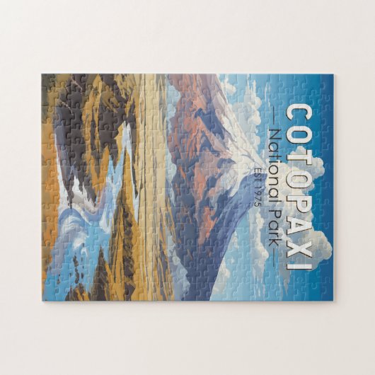 コトパシナショナルパークエクアドル旅行アートヴィンテージ ジグソーパズル (横)