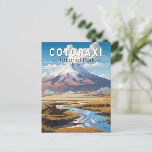 コトパシナショナルパークエクアドル旅行アートヴィンテージ ポストカード (スタンド正面)