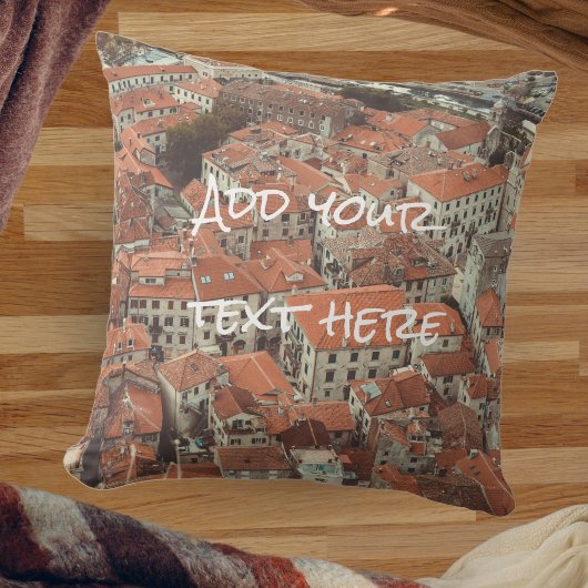 コトルの赤い屋根（モンテネグロ） クッション