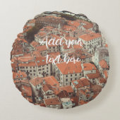 コトルの赤い屋根(モンテネグロ) ラウンドクッション (正面)