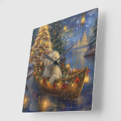 コトンデチュラヤクリスマスフェスティバル航海 スクエア壁時計 (傾斜)