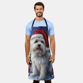 コトンデチュラーウィンターワンダーランドクリスマスジョイ エプロン (着用した状態)