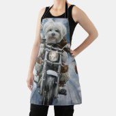 コトンデチュラードッグライディングオートバイクリスマス エプロン (インサイチュ)