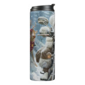 コトンデチュラードッグライディングオートバイクリスマス タンブラー (回転左)