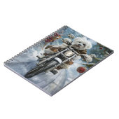 コトンデチュラードッグライディングオートバイクリスマス ノートブック (左側)