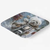 コトンデチュラードッグライディングオートバイクリスマス ペーパープレート (傾斜あり)