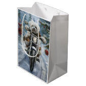 コトンデチュラードッグライディングオートバイクリスマス ミディアムペーパーバッグ (裏面アングル)