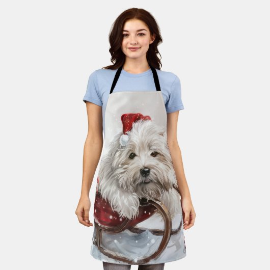 コトンデチュリードッグクリスマスフェスティバル エプロン (着用した状態)