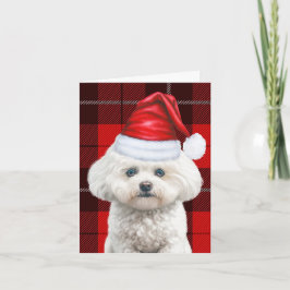 コトンデチュリードッグレッドホリデープレイドクリスマス シーズンカード