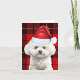 コトンデチュリードッグレッドホリデープレイドクリスマス シーズンカード
