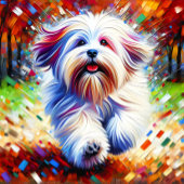 コトンデチュレードッグポートレートアクリルアートプリントドッグ ジグソーパズル